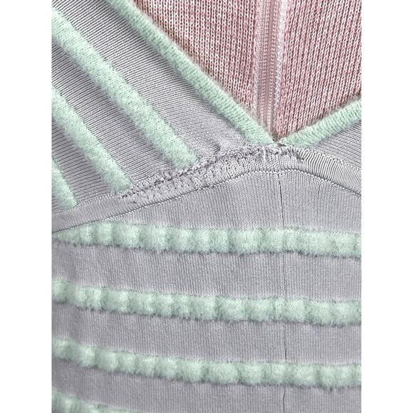 Alexis Marce Off the Shoulder Knit Mint Green Striped Maxi Dress Size Large - Picture 9 of 11